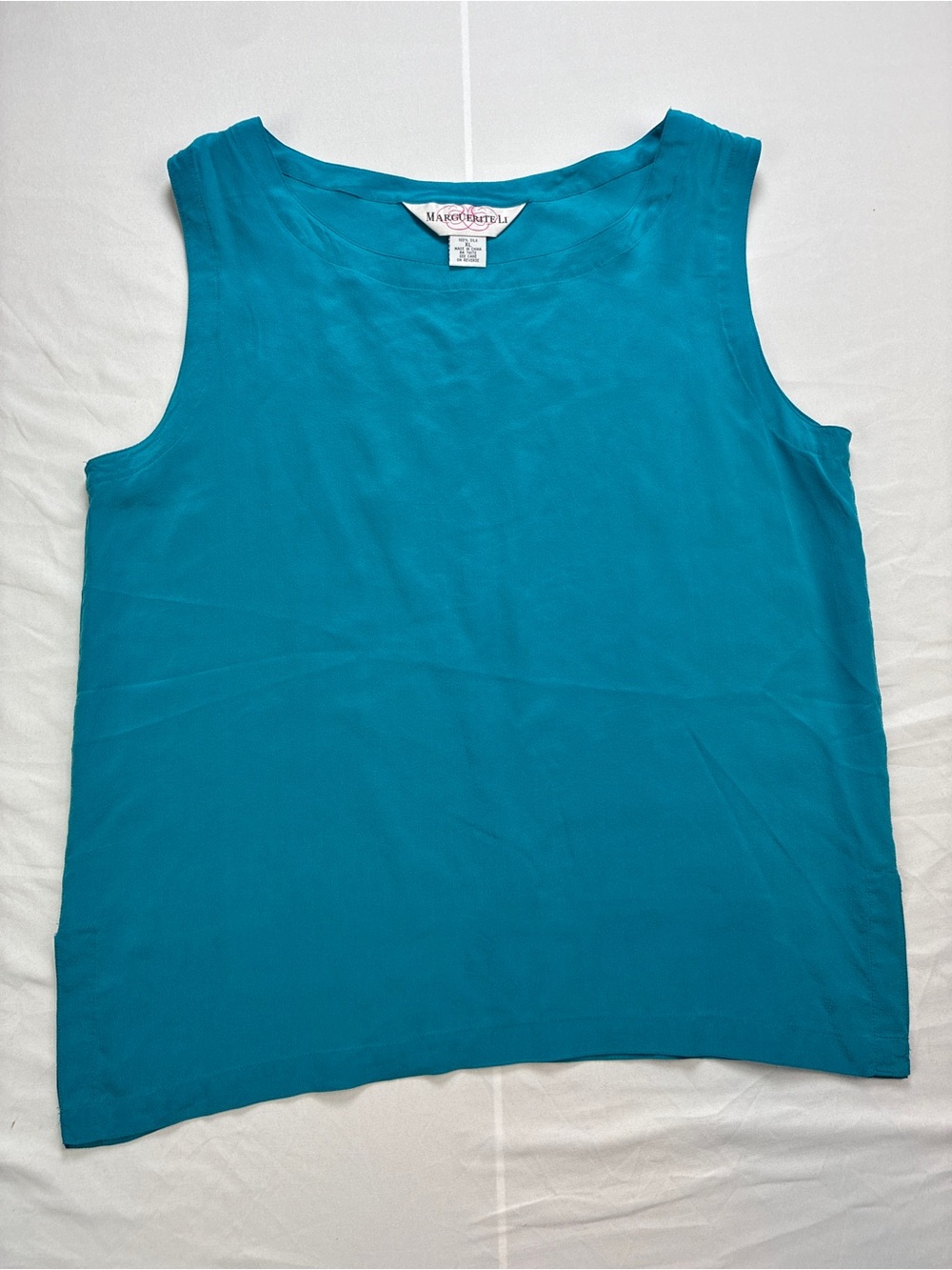 Marguerite Li SILK Teal Tank